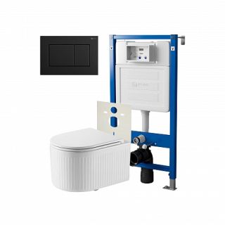 Комплект унитаза с инсталляцией Point Элемент PN48285BM с сиденьем Микролифт