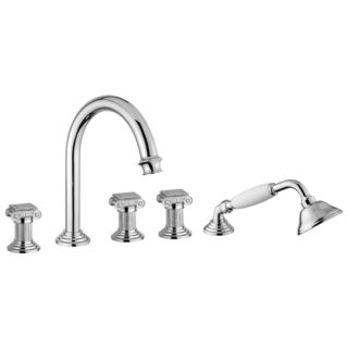 Смеситель на борт ванны с выдвижным душем и переключателем Cezares APHRODITE-BVD-01-Sw