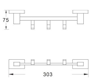 Планка с крючками Shevanik SG5631H чёрный