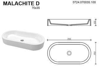 Раковина Whitecross Malachite D 0724.070035.100 70см белый глянец