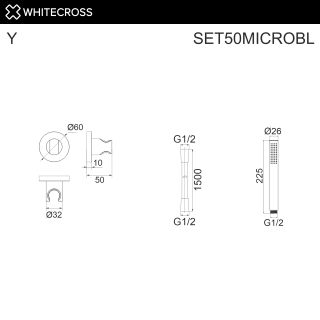 Душевая лейка WHITECROSS SET50MICROBL чёрный матовый