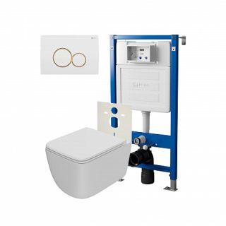 Комплект унитаза с инсталляцией Point Элемент PN48234WG с сиденьем Микролифт
