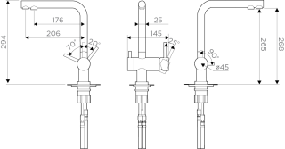 Смеситель для кухни Omoikiri Nagano-CA
