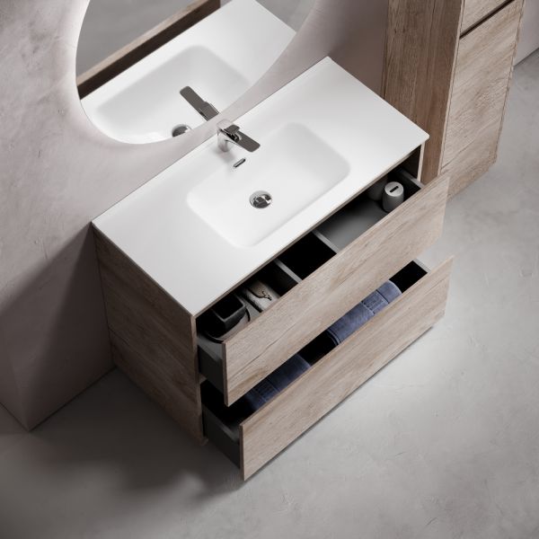 Тумба напольная под раковину Sancos Libra Floor LB100FEG 100 см дуб галифакс натуральный