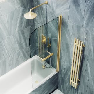 Шторка на ванну MaybahGlass MGV-764-3 40см золото