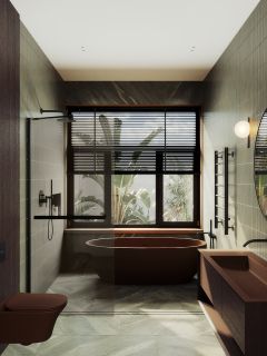 Душевая перегородка MaybahGlass MGD-727-6ш 79см чёрный