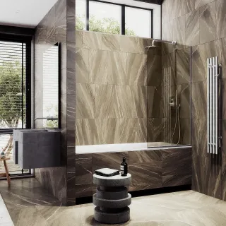 Шторка на ванну MaybahGlass MGV-69-5у 70см хром матовый