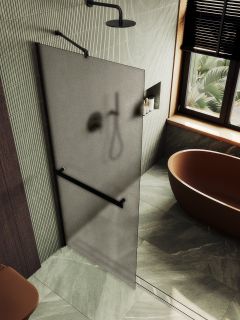 Душевая перегородка MaybahGlass MGD-728-6ш 79см чёрный