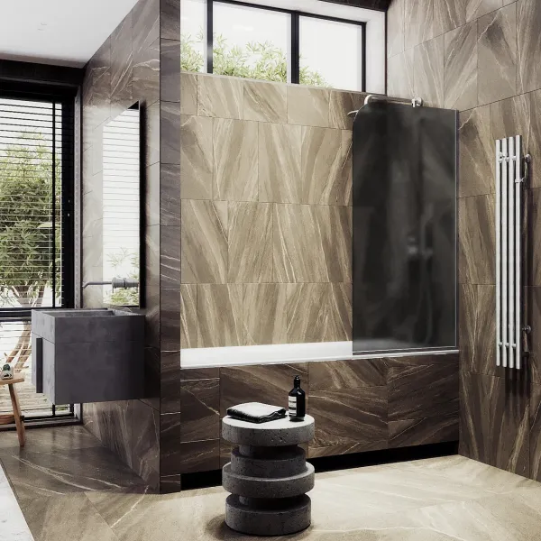 Шторка на ванну MaybahGlass MGV-251-5у 30см хром матовый