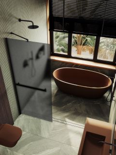 Душевая перегородка MaybahGlass MGD-730-6ш 79см чёрный