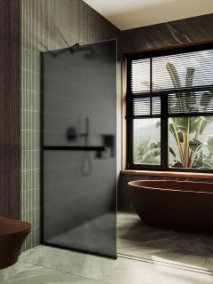 Душевая перегородка MaybahGlass MGD-730-6у 79см чёрный