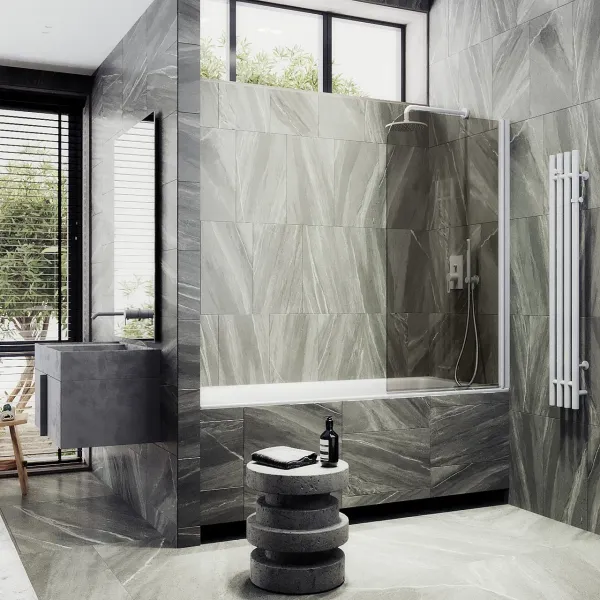 Шторка на ванну MaybahGlass MGV-601-1 40см белый