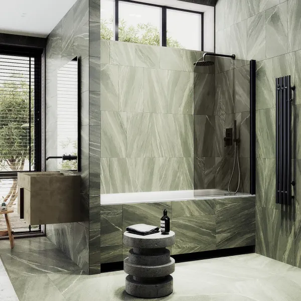 Шторка на ванну MaybahGlass MGV-611-6 60см чёрный