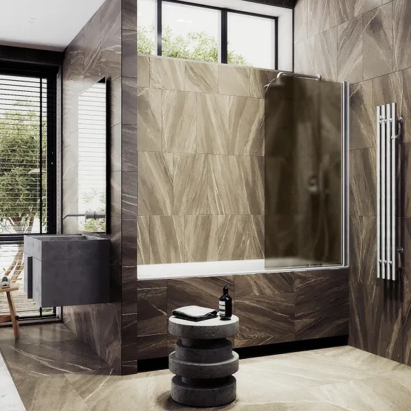 Шторка на ванну MaybahGlass MGV-602-5 40см хром матовый