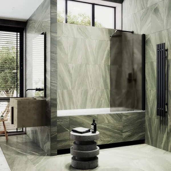 Шторка на ванну MaybahGlass MGV-612-6 60см чёрный