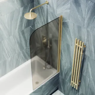 Шторка на ванну MaybahGlass MGV-617-3 70см золото