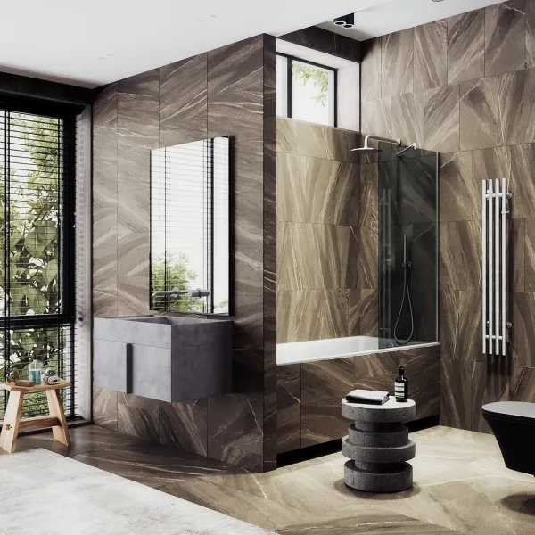 Шторка на ванну MaybahGlass MGV-80-5ш 60см хром матовый