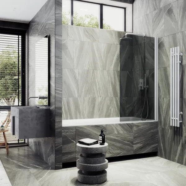 Шторка на ванну MaybahGlass MGV-603-1 40см белый