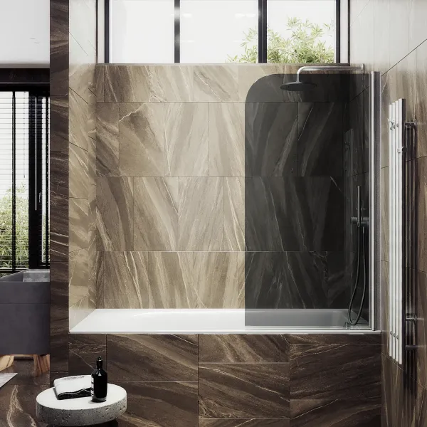 Шторка на ванну MaybahGlass MGV-618-5 70см хром матовый