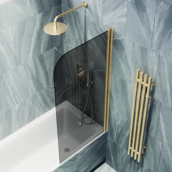 Шторка на ванну MaybahGlass MGV-613-3 60см золото
