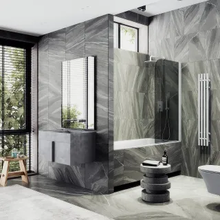 Шторка на ванну MaybahGlass MGV-623-1 80см белый