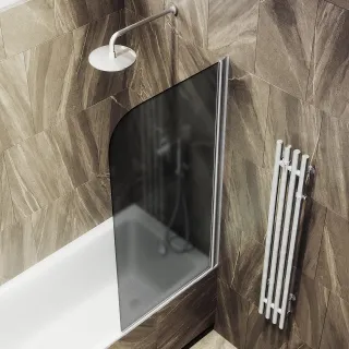 Шторка на ванну MaybahGlass MGV-624-5 80см хром матовый