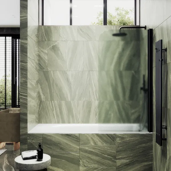 Шторка на ванну MaybahGlass MGV-621-6 80см чёрный