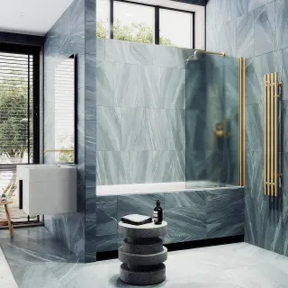 Шторка на ванну MaybahGlass MGV-620-3 70см золото