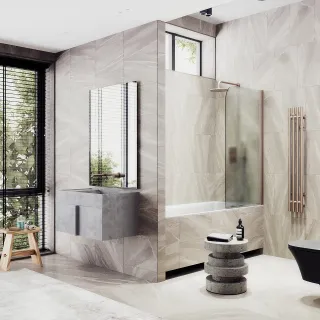 Шторка на ванну MaybahGlass MGV-605-2 40см бронза