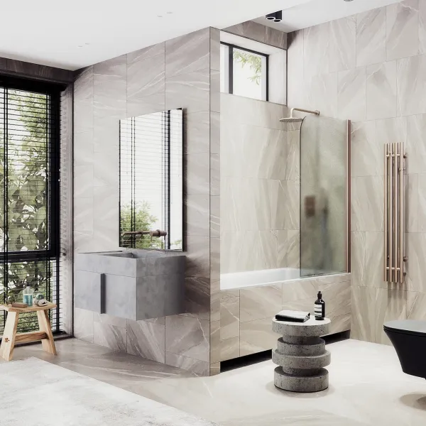 Шторка на ванну MaybahGlass MGV-605-2 40см бронза