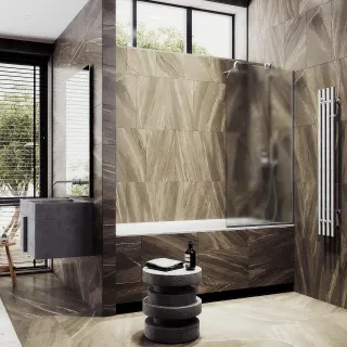 Шторка на ванну MaybahGlass MGV-137-5у 54см хром матовый