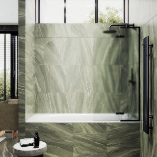 Шторка на ванну MaybahGlass MGV-920-6 99см чёрный