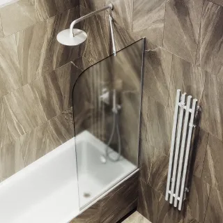 Шторка на ванну MaybahGlass MGV-143-5у 64см хром матовый