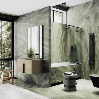 Шторка на ванну MaybahGlass MGV-663-6 69см чёрный