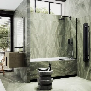 Шторка на ванну MaybahGlass MGV-248-6у 30см чёрный