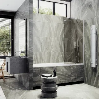 Шторка на ванну MaybahGlass MGV-59-1у 60см белый