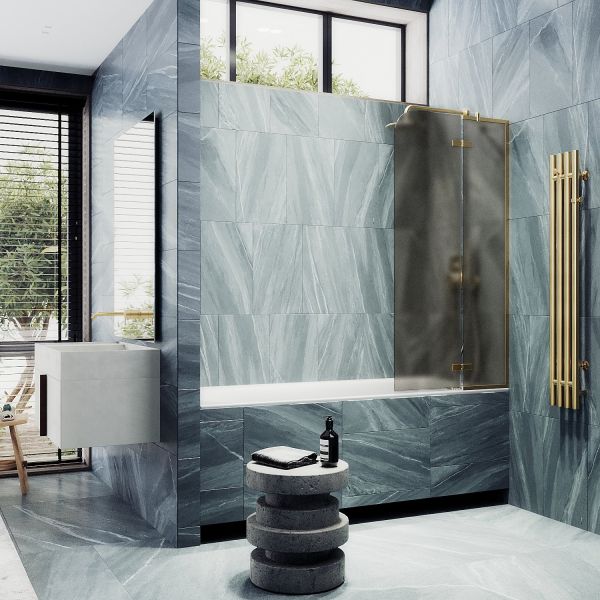 Шторка на ванну MaybahGlass MGV-658-3 69см золото