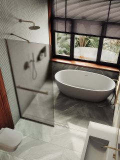 Душевая перегородка MaybahGlass MGD-728-2у 79см бронза