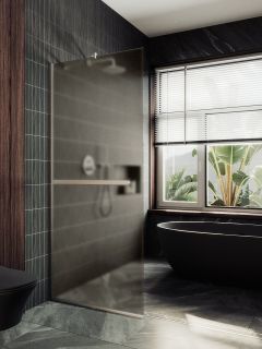 Душевая перегородка MaybahGlass MGD-728-5у 79см хром матовый