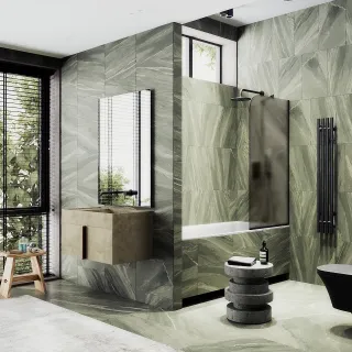 Шторка на ванну MaybahGlass MGV-150-6у 74см чёрный