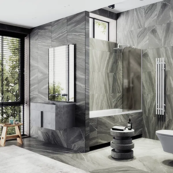 Шторка на ванну MaybahGlass MGV-77-1у 90см белый