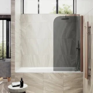 Шторка на ванну MaybahGlass MGV-623-2 80см бронза