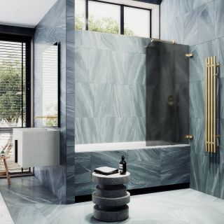 Шторка на ванну MaybahGlass MGV-654-3 70см золото