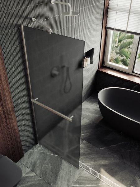 Душевая перегородка MaybahGlass MGD-730-5ш 79см хром матовый