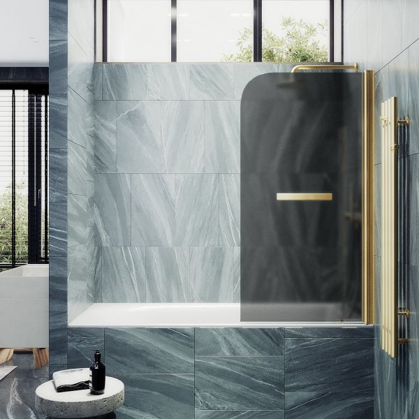 Шторка на ванну MaybahGlass MGV-792-3 80см золото