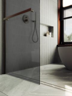 Душевая перегородка MaybahGlass MGD-730-2ш 79см бронза