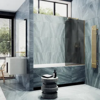 Шторка на ванну MaybahGlass MGV-129-3у 34см золото