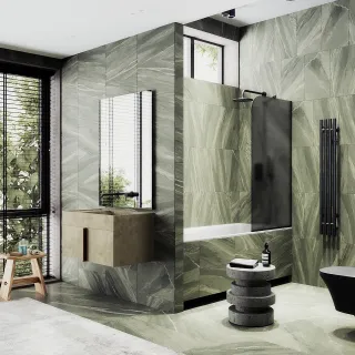 Шторка на ванну MaybahGlass MGV-153-6у 74см чёрный