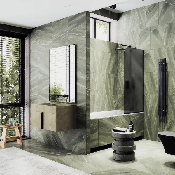 Шторка на ванну MaybahGlass MGV-85-6у 50см чёрный