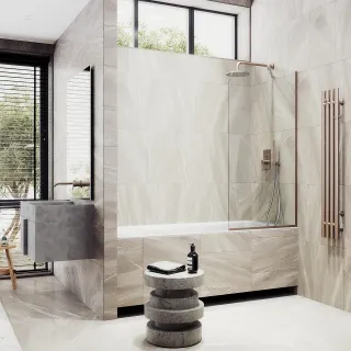 Шторка на ванну MaybahGlass MGV-154-2у 74см бронза